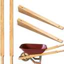WILLBOND Wheel Barrow Handles Wood Replacement 59'' Wheelbarrow Handles Kit with 2 Wheelbarrow Wedge Heavy Duty Wood with Tough Seal Coat and Pre Drilled Holes for Wheelbarrows, Easy Install