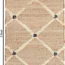 Hand Woven Small Jute Rug 2'x3' Area Rug - Handcrafted Premium Geometric Design Entryway Rug, Indoor Natural Fiber Area Rug - Rustic Farmhouse Carpet for Kitchen, Entryway, Door Mat, Bedroom - Natural
