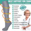 Laite Hebe 3 Pack Medical Compression Sock-Compression Sock For Women and Men Circulation -Best for Running,Nursing,Athletic Sports (Small-Medium, 02-black/White/Grey)