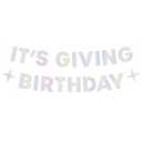 xo, Fetti It's Giving Birthday Banner, Pre-strung, Iridescent Foil - 3 Ft. | Fun Birthday Party Decorations, 21st Bday Supplies, HBD, Sweet 16, Cute Girl Gift, Photobooth Backdrop