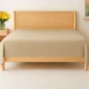 Twin Size Flat Sheet - Hotel Quality Top Flat Bed Sheet Only - Ultra-Soft, Comfy, Breathable & Cooling - Fade & Wrinkle Free - Easy-Care, Stain & Shrink Resistant Bedding - Oeko-Tex - Heathered Tan