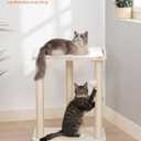 FourFurPets 26.7in Large Cat Tree Tower Condo, Cat Scratch Posts for Indoor Cats, Big Plate, Three 23.6in Full Sisal Scratching Posts, White