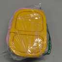 Cmonie 2-Compartment 14.5oz Stainless Steel Snack Containers, Reusable Snack Containers with Silicone Lids Food Storage Bento Box for Snacks, Fruits (3Pack-Yellow&Pink&Blue)