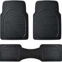 Coverado Car Floor Mats All Weather Waterproof Deep Dish Anti-Slip Car Mats Full Set, Heavy Duty Rubber Floor Mats for Cars, Universal Trim to Fit Automotive Floor Mats for Cars Trucks SUV, Black