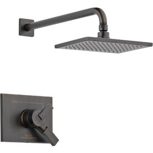 Delta Faucet Vero 17 Series Dual-Function Shower Trim Kit with Single-Spray Touch-Clean Rain Shower Head, Venetian Bronze T17253-RB (Valve Not Included)