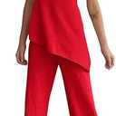 ACCPUR Women Summer Knit Sweater Sets Sexy Tube Top and Loose Pant Lounge Matching Set 2025 2 Piece Outfits L