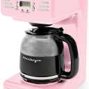 Nostalgia Retro 12-Cup Programmable Coffee Maker With LED Display, Automatic Shut-Off & Keep Warm, Pause-And-Serve Function, Pink