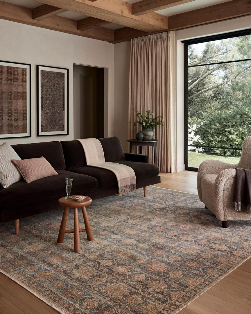 Loloi Amber Lewis Molly Collection MOL-03 Ocean/Sunset 3'-0" x 5'-0" Low Pile Accent Rug