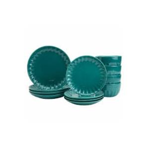 Mason Craft & More 10 Pack Stoneware Cfe Teal Dinnerware Set