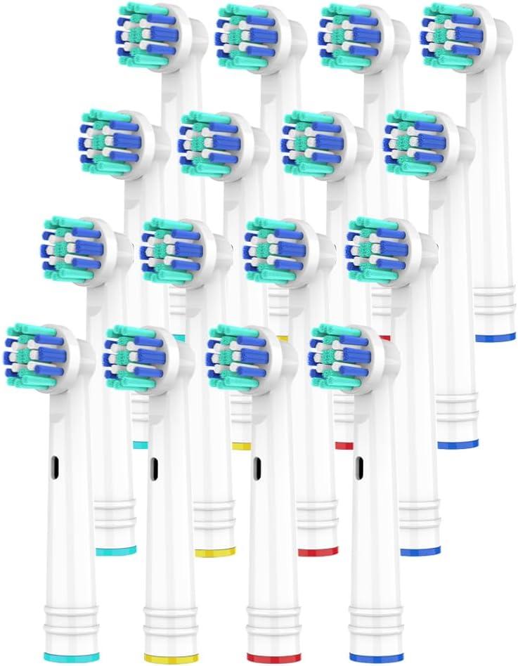 16-Pack Replacement Electric Toothbrush Heads | High-Low Soft Bristles
