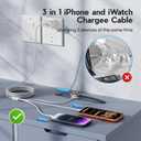 Upgraded Apple Watch Charger, 3 in 1 Multi Charging Cable 6FT, Magnetic Fast Charger, Portable Wireless Fast Charging Cable Cord for iWatch Series Ultra SE 3/11/10/9/8/7/6/iPhone17 16 15/14/13/12/11