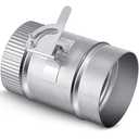 Therwen Backdraft Damper Duct Manual Volume Damper with Sleeve Galvanized Sheet Adjustment Airflow Ducting Branch HVAC Air Balancing for Range Hoods, Fans(1 Pc,4 Inch)