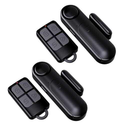 Window and Door Alarm When Opened for Kids Safety/Home Security, 2 Pack Sliding Door Sensor Alarms with Remote for Dementia,Burglar Alert for Business/Garage/Apartment Entry,Back/Front/Pool, Black Used And Missing Remote