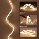 BENLUN AC 110V COB LED Strip Lights Outdoor Waterproof 65.6ft, 3000K Warm White Super Bright 200W CRI 90+ LED Rope Light, IP65 Flexible Cuttable, for Bedroom Garden Commercial House