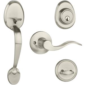 Dorence - Heavy Duty Single Cylinder Handleset with Wave Style Lever Handle - (Satin Nickel)