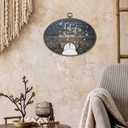 Sviojuce Winter Snowman Oval Wall Art Decor 8.6x11.4, Let It Snow Framed Canvas Prints Wall Artwork, Vintage Christmas Wall Hanging Decor for Farmhouse Bedroom Living Room Decorations (gray)