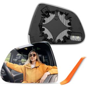 Compatible with Tesla Model 3 Driver Side Mirror 2017 2018 2019 2020 2021 2022 2023 - Left Side View Mirrors Replacement Glass with Backing Plate，Power Heated