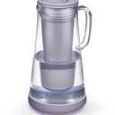 LifeStraw Home Water Filter Pitcher, 7-Cup, Glass with Silicone Base, Wisteria, for Everyday Protection Against Bacteria, Parasites, Microplastics, Lead, Mercury, PFAS and a Variety of Chemicals (5.8 inches x 5.8 inches x 11.25 inches)