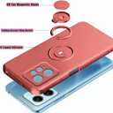 Compatible with Redmi Note 12 4G Case with Ring Kickstand Green, for Redmi Note 12 4G Phone Case Silicone Liquid with Soft Microfiber Lining Slim Shockproof Protective Cover (Camellia)