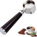51mm Bottomless Naked Portafilter Stainless Steel 3 Ears Wood Handle Bottomless Portafilter Filter Basket Include for Home Coffee Making