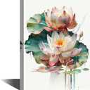 Canvas Wall Art for Lady Pink Lotus Wall Art Painting Modern 1 Panel Canvas Wall Decor for Girl Living Room Bedroom Wall Decor Stretched and Framed Ready to Hang 36x24 in (36L" x 24W")