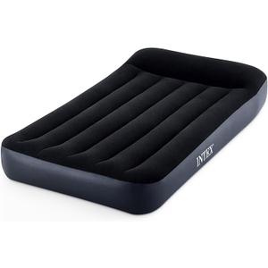 Intex Dura-Beam Standard Pillow Top Airbed Comfortable Blow Up Portable Air Mattress with Built-in Electric Pump and Carrying Bag, Twin Size, Blue