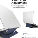 MOFT Laptop Stand for Desk, Adhesive Airflow Laptop Cooling Stand for Heat Dissipation with 2 Adjustable Viewing Angles, Foldable & Portable Computer Stand Compatible with Laptops 11"-16", Navy Blue