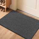 BEQHAUSE Indoor Door Mat 2' x 3', Entryway Rug Non-Slip Washable, Hallway Rugs Absorbent & Stain Resistant Hall Carpet Runner, Front Door Floor Mats Laundry Room Rugs for Entry, Charcoal