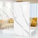 22pcs Thick Marble Peel and Stick Waterproof Wall Panels,Heat-Resistant Backsplash Tile, 23.6"x11.8" PVC Foam Wall Sticker for Kitchen,Living Rooms,TV Walls,White Gray (Not Real Tile 42.6Sq. Ft.), 23.6" x 11.8" x 4MM x 22Pack