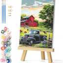 Natuyalo Paint by Numbers for Adults with Frame Farm Landscape - 12"x16" Art Craft Painting by Number Kits for Beginner Acrylic Pigment DIY Canvas Stretched Framed (Color-06)