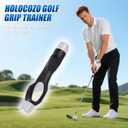 Golf Grip Trainer for Right & Left Hand, Swing Training Aid for Correct Hand Position, Anti-Slip Golf Grip Attachment, Muscle Memory Golf Practice Tool for Beginners & Pros