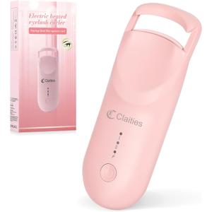Heated Eyelash Curler - 10s Heat, 3s Curl, Mini Burn-Proof Design with Heat Sensitive Silicone Pad, 24H Hold to Style Natural Eyelashes Dual-Temp Control & Type-C Recharge