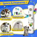 Cat Toys Interactive for Indoor Cats, Mounted Feather Automatic Enrichment Cat Toy with Speed Adjustable Smart Activated for Kittens & Bored Adult Cats, USB Rechargeable, Perfect For Indoor Cats