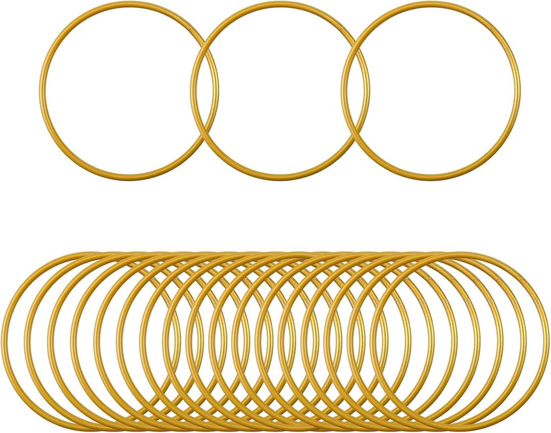 Savagrow 20Pcs 3 Inch Metal Crafts Rings Golden Macrame Crafts Hoops DIY Dream Catchers Wedding Floral Wreath Hoops Decor