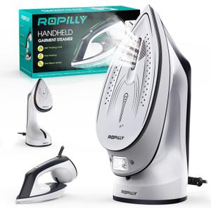 Steam Iron for Clothes, 1600W 2-in-1 Iron & Steamer with Detachable Ceramic Soleplate, Converts from Steamer to Iron in Seconds, Auto-Off, Self-Cleaning, Wrinkle Remover for All Fabrics (white)