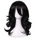 ColorGround Medium Long Wavy Anime Cosplay Wig for Men (Black Wavy)