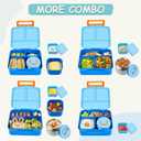 Bento Lunch Box for Kids with 8oz Soup Thermo Leak-Proof Lunch Food Containers with Snack Sauce Container for Kid Girls Boys to School, Blue