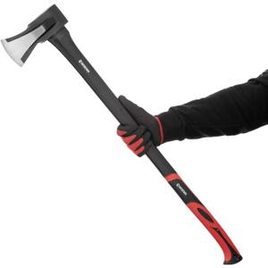 INTERTOOL Log Splitting Maul Axe - 36 Wood Chopping Ax with Rust Resistant Steel, Shock Absorbing Fiberglass Anti-Slip Handle, & Blade Sheath Cover - HT-0275