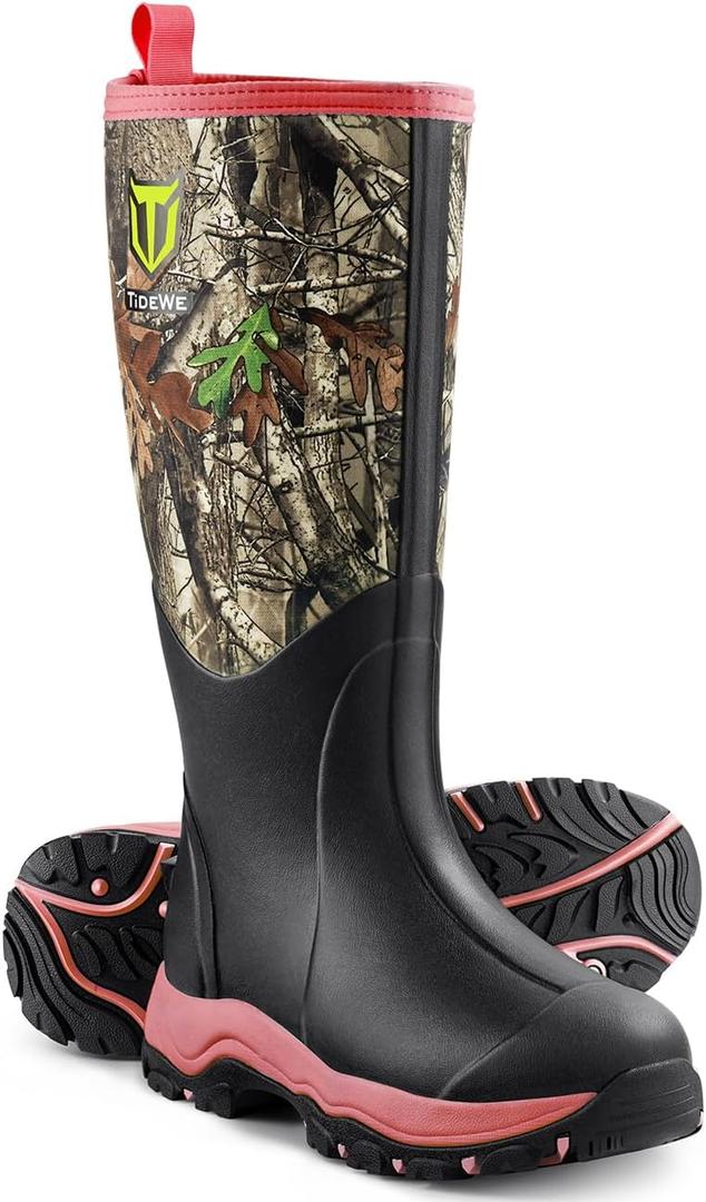 TIDEWE Hunting Boot for Women, Insulated Waterproof Sturdy Women's Hunting Boot, 6mm Neoprene and Rubber Outdoor Boot Next Camo G2 (7)