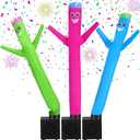 Poen 3 Pcs Mini Inflatable Tube Man Gift Funny Gag Birthday Wacky Waving Inflatable Guy with Blower Desktop Mini Dancer Gift for Women Party Decoration(Cute)