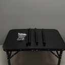 LOFTEY 2025 Reinforced Small Folding Table Portable, Small Foldable Camping Table, Heavy-Duty Mini Folding | 2 Adjustable Height | Lightweight Aluminum with Handle | 25" x 16" x 22", Black