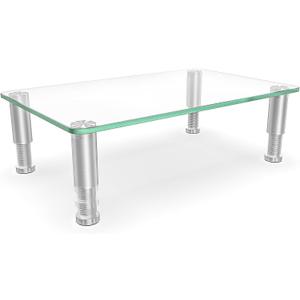 Hemudu Clear Computer Monitor Stand Riser with Height Adjustable Multi Media Desktop Stand for Flat Screen LCD LED, Laptop/Notebook/Xbox One,HD01T-002