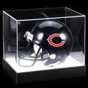 Chunful Acrylic Mini Helmet Display Case with LED Light 7.5 Inch Clear Adjustable Brightness 1/2 Football Baseball Helmet Showcase One-Piece Without Assembly UV Protection Gift for Sports Enthusiast