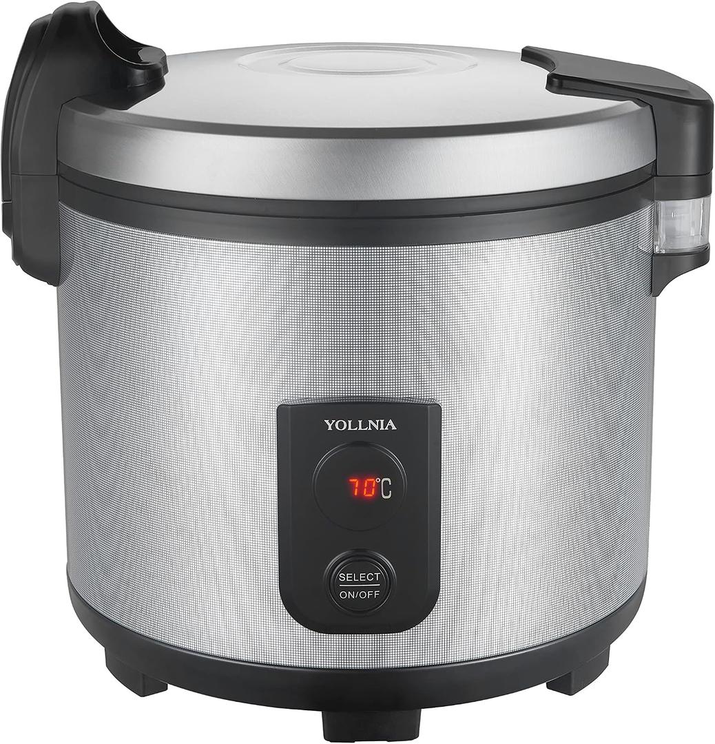 55 Raw/110 Cup Commercial Rice Warmer(Not Rice Cooker) Portable 18.1QT Big Rice Warmer / 122- 178 Adjustable Temperature/ 130W/ Non-Stick Inner Pot