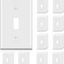 BESTTEN Light Switch Cover Plate, 1-Gang Toggle Wall Plate, Unbreakable Polycarbonate Faceplate Cover, Standard Size, UL Listed, White, 50 Pack
