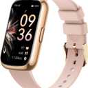 Health Fitness Tracker for Men Women: 24H Heart Rate Monitor Activity Trackers Blood Oxygen Sleep Step Calorie Tracking 5ATM Waterproof Fitness Smart Watches for Woman Compatible with iPhone Android (Gold-Pink)