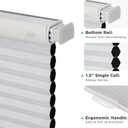 Joydeco No Tools No Drill Window Blinds for Indoor Windows, Blackout Shades Cellular Shades Cordless, No Drill Blinds for Windows, Window Shades for Home, Bedrooms, Doors (White, 35.5" W x 64" H)
