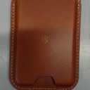 SHIELDON Genuine Leather Card Holder for Phone, Strong Magnetic Wallet for MagSafe with Adjustable Stand, RFID Blocking Mag Wallet for iPhone 17/17e/16/15/14/13/12/Pro/Max/Air/Plus Men & Women - Brown