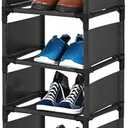 10 Tiers Shoe Rack, Space Saving Shoe Shelf Organizer, Tall Narrow Shoe Rack for Door Entryway, Closet (Black)