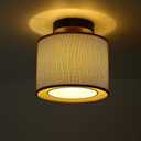 RV Pendent Dining-Room Light Fixture (Bulb Included), Dia: 7-7/8'', 12V RV Interior Light with Switch, Beige Fabric Shade, 12Volt Interior Light for RV Motorhome Camper Trailer Boat